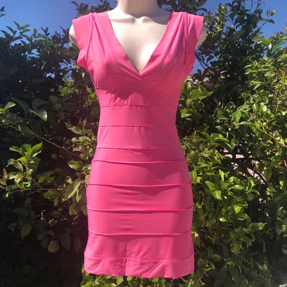 Pink AnaMaria Couture Mini Dress New with Tags - Picture 4 of 9
